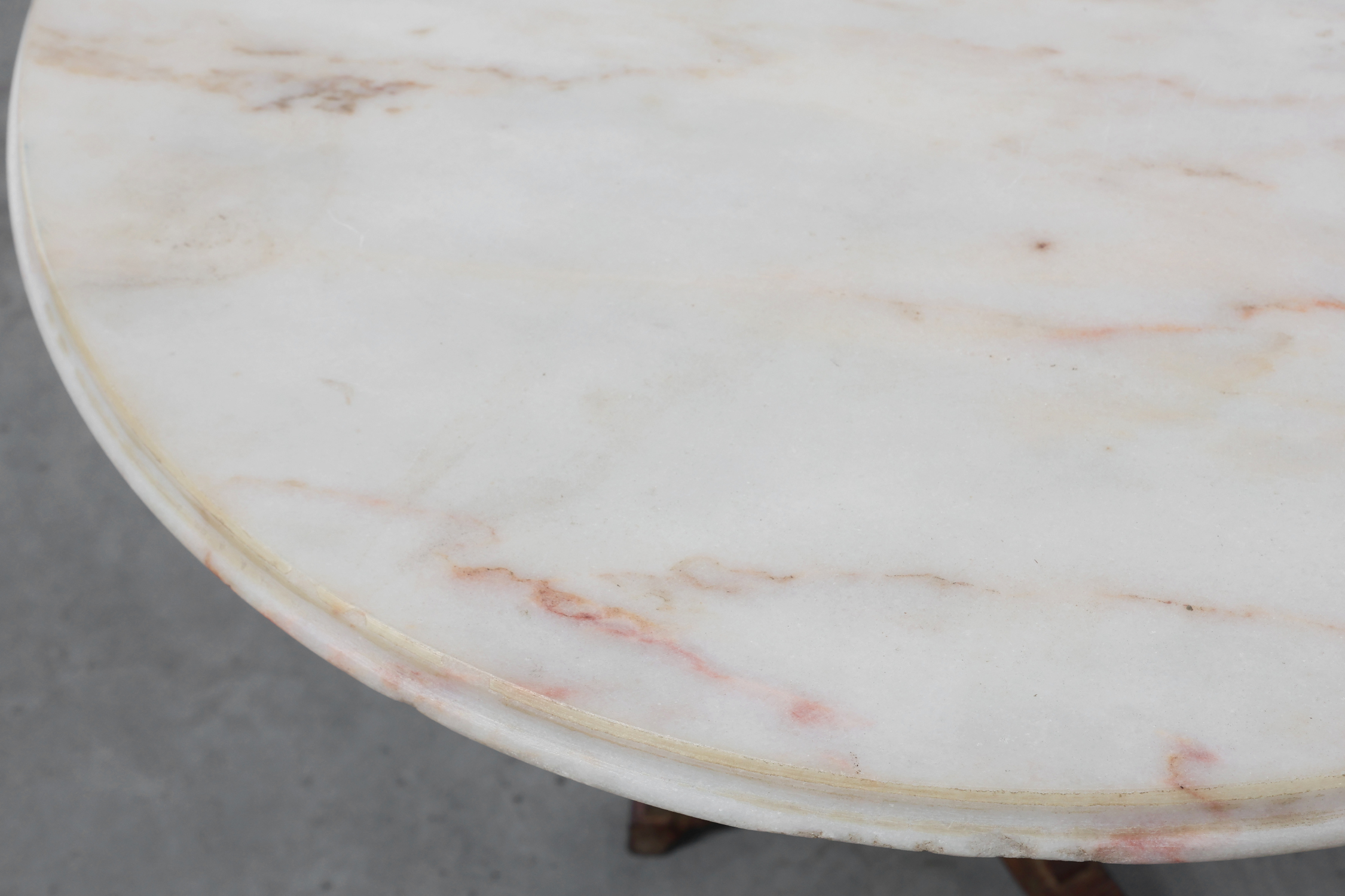 Art Deco bistro table in cast iron with marble top, France ca. 1925thumbnail